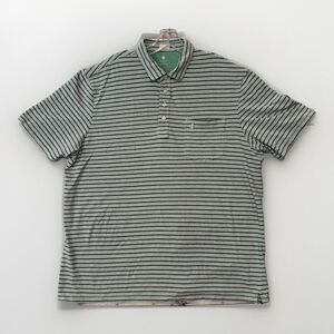 Johnnie O Mens Hanging Out Golf Polo Shirt Sz XXL Green Striped Short Sleeve